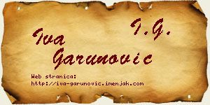 Iva Garunović vizit kartica